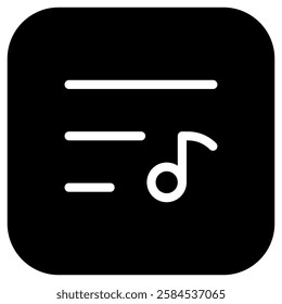 Editable vector music playlist icon. Black, transparent white background. Part of a big icon set family. Perfect for web and app interfaces, presentations, infographics, etc