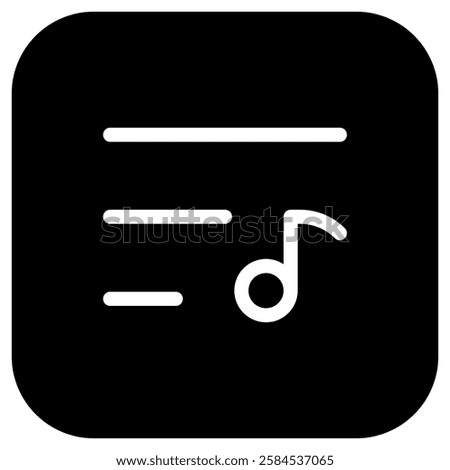 Editable vector music playlist icon. Black, transparent white background. Part of a big icon set family. Perfect for web and app interfaces, presentations, infographics, etc