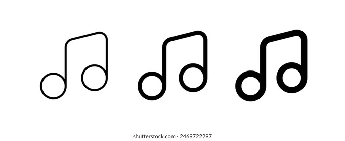 Icono de canción de música de Vector editable. Fondo blanco negro, transparente. Parte de una gran familia de iconos. Perfecto para interfaces de Web y App, presentaciones, infografías, etc