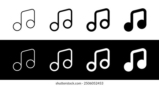 Icono de canción de música de Vector editable. Fondo blanco, negro y transparente. Parte de una gran familia de iconos. Perfecto para interfaces de Web y App, presentaciones, infografías, etc