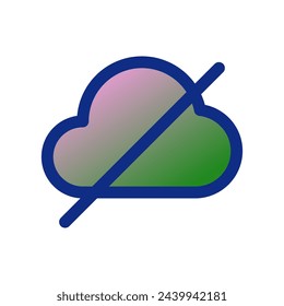 Editable vector no cloud connection icon. Black, line style, transparent white background. Part of a big icon set family. Perfect for web and app interfaces, presentations, infographics, etc