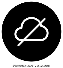 Editable vector no cloud connection icon. Black, line style, transparent white background. Part of a big icon set family. Perfect for web and app interfaces, presentations, infographics, etc