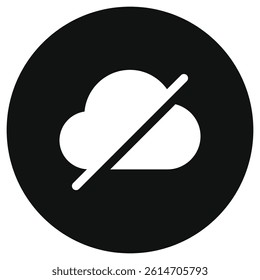 Editable vector no cloud connection icon. Black, line style, transparent white background. Part of a big icon set family. Perfect for web and app interfaces, presentations, infographics, etc