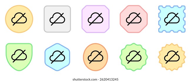 Editable vector no cloud connection icon. Black, line style, transparent white background. Part of a big icon set family. Perfect for web and app interfaces, presentations, infographics, etc