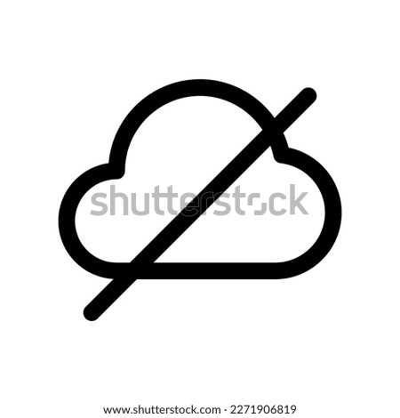 Editable vector no cloud connection icon. Black, line style, transparent white background. Part of a big icon set family. Perfect for web and app interfaces, presentations, infographics, etc