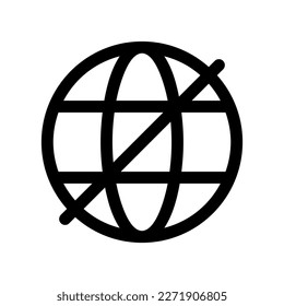 Editable vector no internet connection icon. Black, line style, transparent white background. Part of a big icon set family. Perfect for web and app interfaces, presentations, infographics, etc