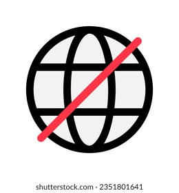 Editable vector no internet connection icon. Black, line style, transparent white background. Part of a big icon set family. Perfect for web and app interfaces, presentations, infographics, etc