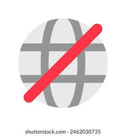 Editable vector no internet connection icon. Black, line style, transparent white background. Part of a big icon set family. Perfect for web and app interfaces, presentations, infographics, etc