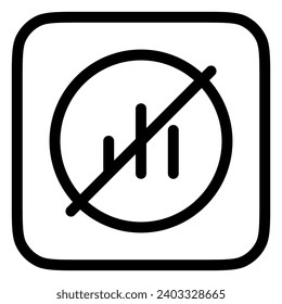 Editable vector no signal icon. Black, line style, transparent white background. Part of a big icon set family. Perfect for web and app interfaces, presentations, infographics, etc