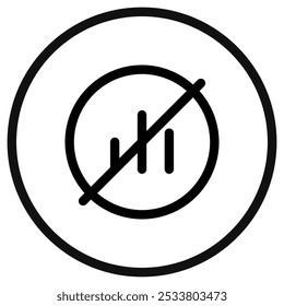 Editable vector no signal icon. Black, line style, transparent white background. Part of a big icon set family. Perfect for web and app interfaces, presentations, infographics, etc