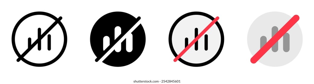Vetor editável sem ícone de sinal. Preto, estilo de linha, fundo branco transparente. Parte de uma grande família de conjuntos de ícones. Perfeito para interfaces web e app, apresentações, infográficos, etc