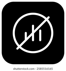 Editable vector no signal icon. Black, line style, transparent white background. Part of a big icon set family. Perfect for web and app interfaces, presentations, infographics, etc
