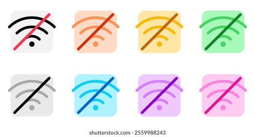Editable vector no wifi access signal icon. Black, line style, transparent white background. Part of a big icon set family. Perfect for web and app interfaces, presentations, infographics, etc