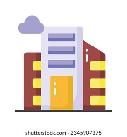 An editable vector of office building in modern style, easy to use icon of commercial building