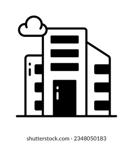An editable vector of office building in modern style, easy to use icon of commercial building