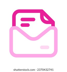 Editable vector open mail letter icon. Black, line style, transparent white background. Part of a big icon set family. Perfect for web and app interfaces, presentations, infographics, etc