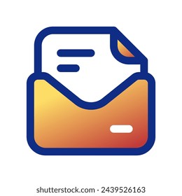 Editable vector open mail letter icon. Black, line style, transparent white background. Part of a big icon set family. Perfect for web and app interfaces, presentations, infographics, etc