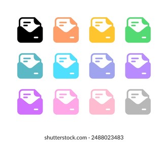 Editable vector open mail letter icon. Black, line style, transparent white background. Part of a big icon set family. Perfect for web and app interfaces, presentations, infographics, etc