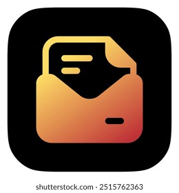 Vetor editável ícone de carta de correio aberto. Preto, estilo de linha, fundo branco transparente. Parte de uma grande família de conjuntos de ícones. Perfeito para interfaces web e app, apresentações, infográficos, etc