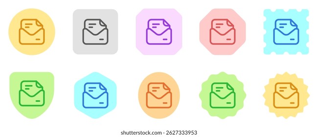 Editable vector open mail letter icon. Black, line style, transparent white background. Part of a big icon set family. Perfect for web and app interfaces, presentations, infographics, etc