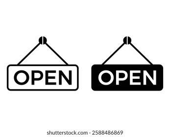 editable vector open sign symbol design illustration isolated on transparent background