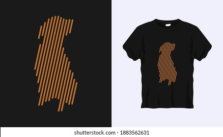 Editable vector outline image of beagle dog looking up with brown stripes isolated on black background. Vector T-shirt silhouette. Front side. Line art t-shirt design. Editable stroke.
