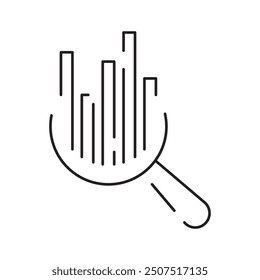 Editable vector pack of analysis line icons. Business and data or finance chart report. Signs analysis thin line icon