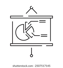 Editable vector pack of analysis line icons. Business and data or finance chart report. Signs analysis thin line icon