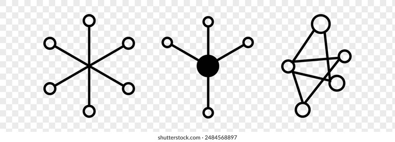 Editable vector pack of connection line icons. Trendy stroke signs for website, apps and UI. Premium set of connection thin line icons.