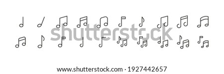 Editable vector pack of music note line icons. Trendy stroke signs for website, apps and UI. Premium set of music note thin line icons.