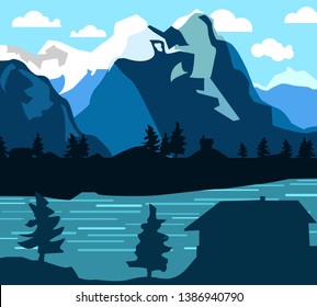 Editable vector of panorama landscape illustration