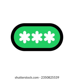 Icono de inicio de sesión modificable de la contraseña del vector. Negro, estilo de línea, fondo blanco transparente. Parte de una familia de iconos grandes. Perfecto para interfaces web y de aplicaciones, presentaciones, infografías, etc