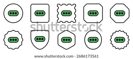Editable vector password pin login icon. Black, line style, transparent white background. Part of a big icon set family. Perfect for web and app interfaces, presentations, infographics, etc