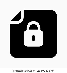 Editable vector password protected file icon. Black, line style, transparent white background. Part of a big icon set family. Perfect for web and app interfaces, presentations, infographics, etc