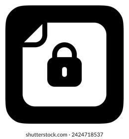 Editable vector password protected file icon. Black, line style, transparent white background. Part of a big icon set family. Perfect for web and app interfaces, presentations, infographics, etc