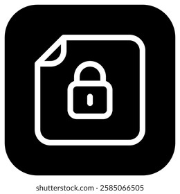 Editable vector password protected file icon. Black, line style, transparent white background. Part of a big icon set family. Perfect for web and app interfaces, presentations, infographics, etc