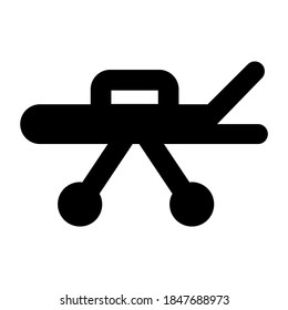An editable vector of patient stretcher 