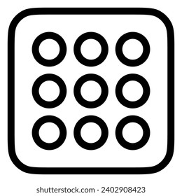 Editable vector pattern lock icon. Black, line style, transparent white background. Part of a big icon set family. Perfect for web and app interfaces, presentations, infographics, etc