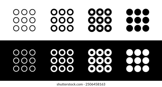 Editable vector pattern lock icon. Black, line style, transparent white background. Part of a big icon set family. Perfect for web and app interfaces, presentations, infographics, etc