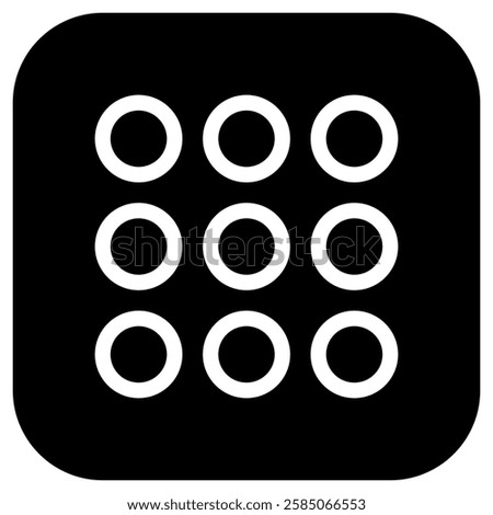 Editable vector pattern lock icon. Black, line style, transparent white background. Part of a big icon set family. Perfect for web and app interfaces, presentations, infographics, etc