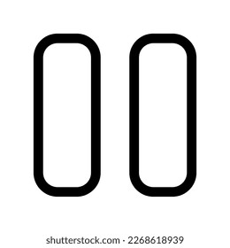 Editable vector pause button icon. Black, transparent white background. Part of a big icon set family. Perfect for web and app interfaces, presentations, infographics, etc