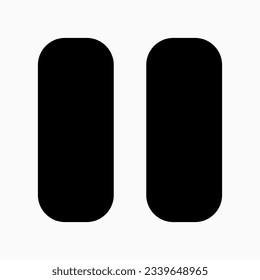 Editable vector pause button icon. Black, transparent white background. Part of a big icon set family. Perfect for web and app interfaces, presentations, infographics, etc