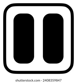 Editable vector pause button icon. Black, transparent white background. Part of a big icon set family. Perfect for web and app interfaces, presentations, infographics, etc