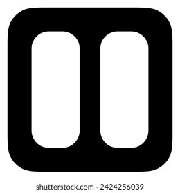 Editable vector pause button icon. Black, transparent white background. Part of a big icon set family. Perfect for web and app interfaces, presentations, infographics, etc