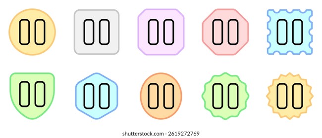 Editable vector pause button icon. Black, transparent white background. Part of a big icon set family. Perfect for web and app interfaces, presentations, infographics, etc