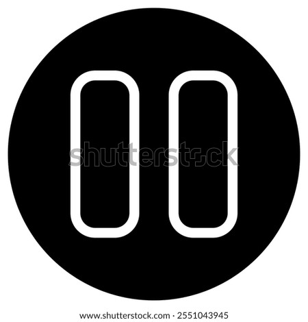 Editable vector pause button icon. Black, transparent white background. Part of a big icon set family. Perfect for web and app interfaces, presentations, infographics, etc