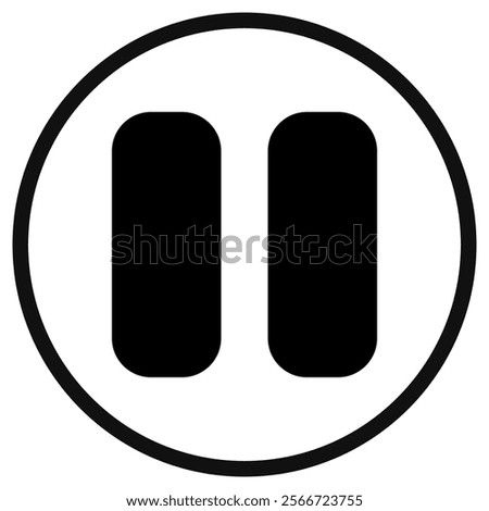 Editable vector pause button icon. Black, transparent white background. Part of a big icon set family. Perfect for web and app interfaces, presentations, infographics, etc