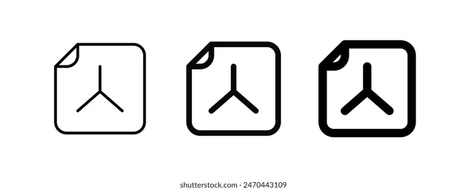 Editable vector pdf file document icon. Black, line style, transparent white background. Part of a big icon set family. Perfect for web and app interfaces, presentations, infographics, etc