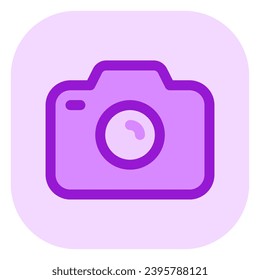 Editable vector photo digital camera icon. Black, line style, transparent white background. Part of a big icon set family. Perfect for web and app interfaces, presentations, infographics, etc