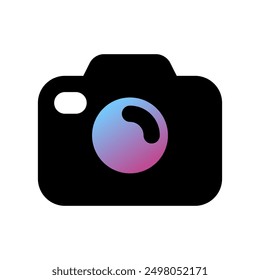 Editable vector photo digital camera icon. Black, line style, transparent white background. Part of a big icon set family. Perfect for web and app interfaces, presentations, infographics, etc